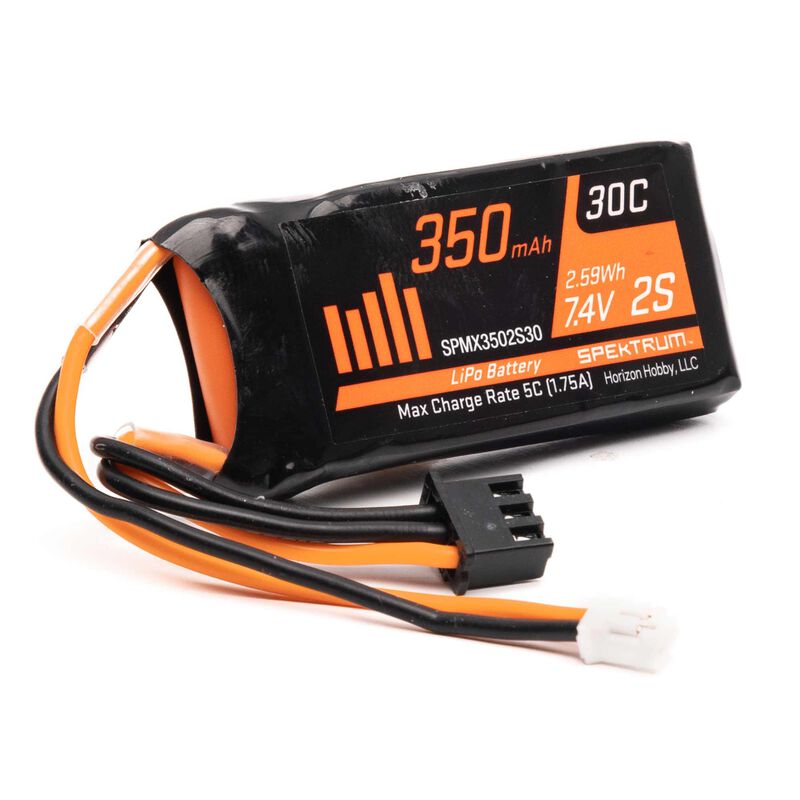 7.4V 350mAh 2S LiPo Battery: SCX24 PH 2.0